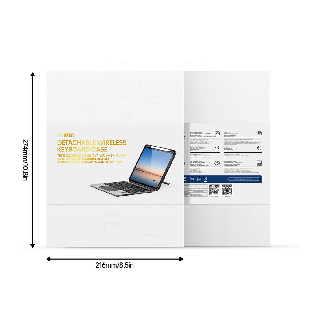 Étui-clavier détachable DUX DUCIS série VK avec support et pavé tactile pour iPad (2025) / iPad 10,9 pouces (2022)
