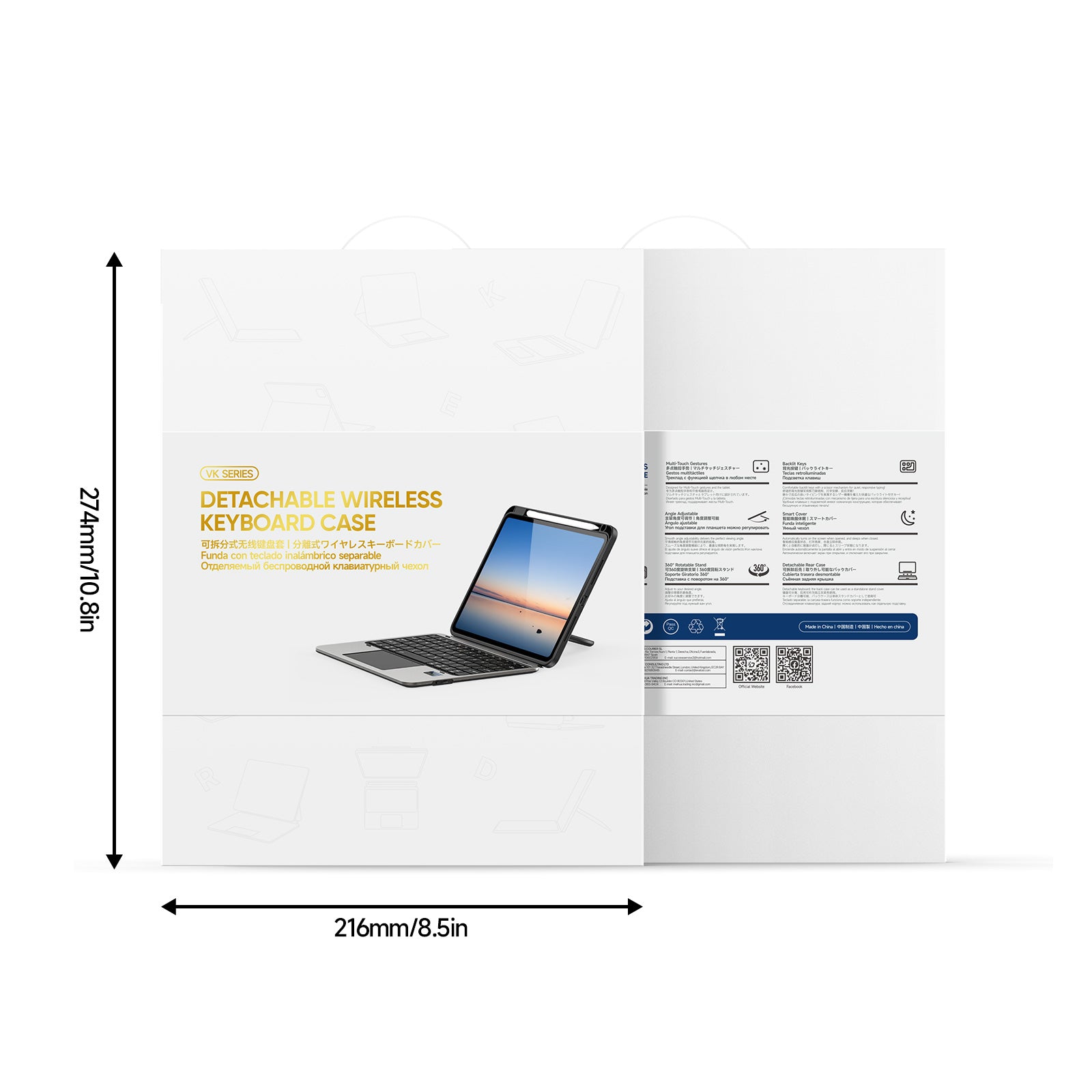 Étui-clavier détachable DUX DUCIS série VK avec support et pavé tactile pour iPad (2025) / iPad 10,9 pouces (2022)