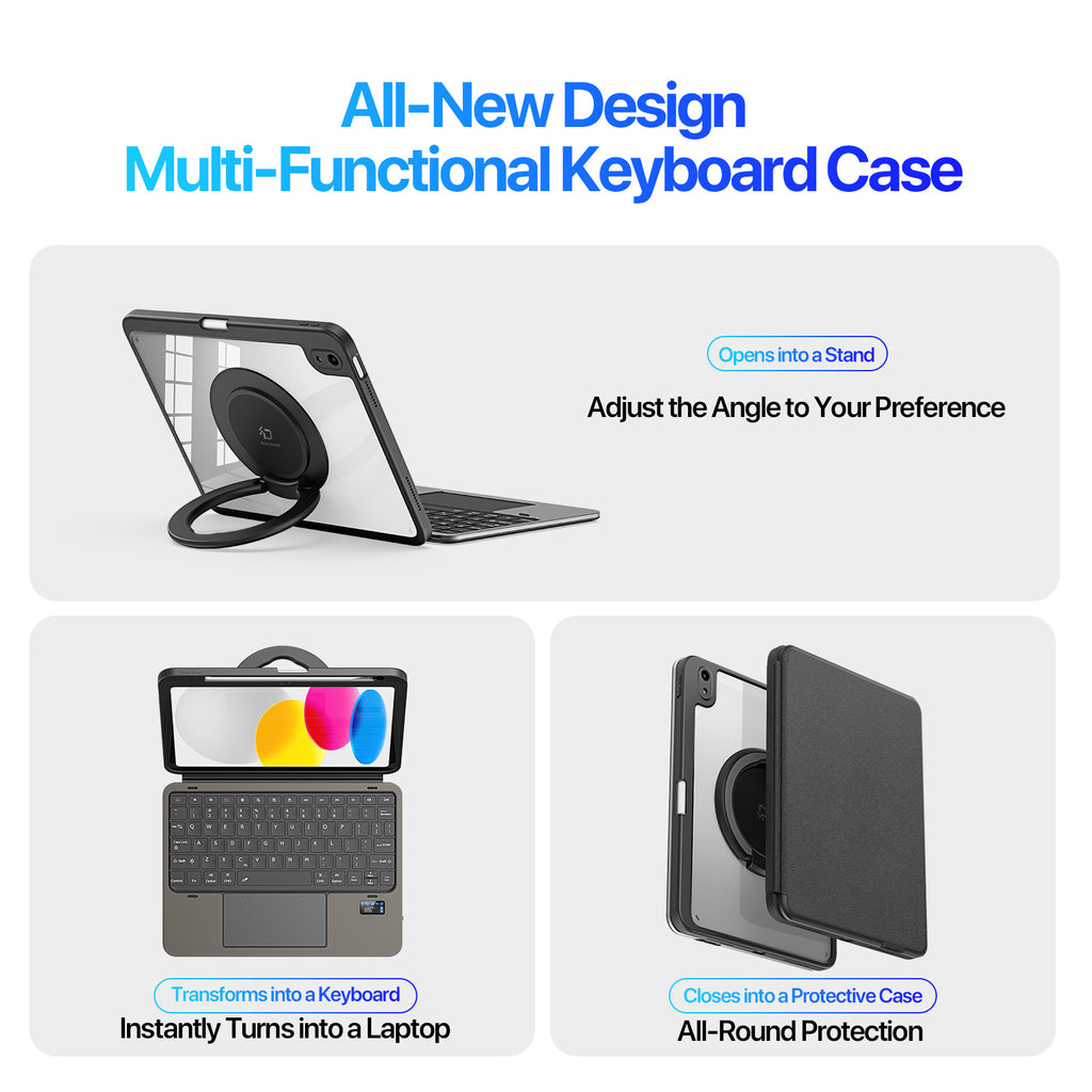 Étui-clavier détachable DUX DUCIS série VK avec support et pavé tactile pour iPad (2025) / iPad 10,9 pouces (2022)