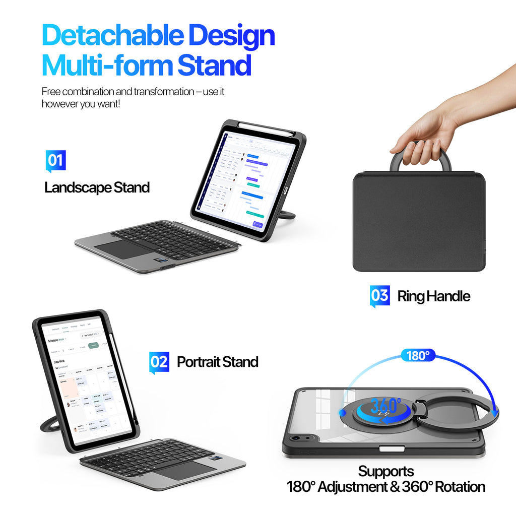 Étui-clavier détachable DUX DUCIS série VK avec support et pavé tactile pour iPad (2025) / iPad 10,9 pouces (2022)