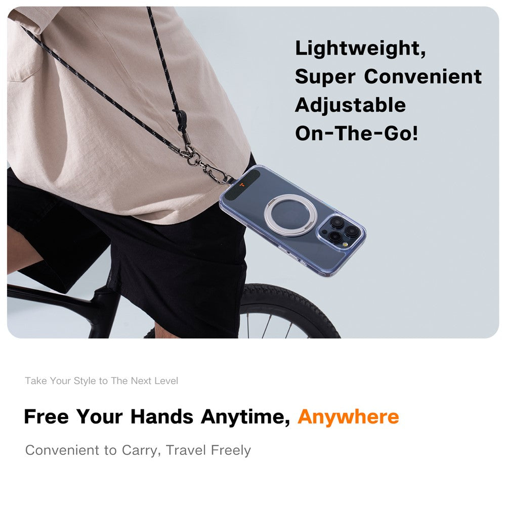 Lanière de téléphone en cuir TORRAS Loopgo, bandoulière réglable avec attache