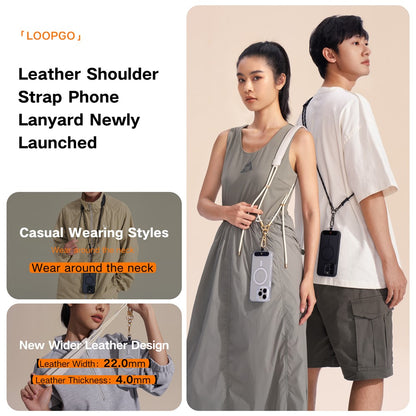 Lanière de téléphone en cuir TORRAS Loopgo, bandoulière réglable avec attache