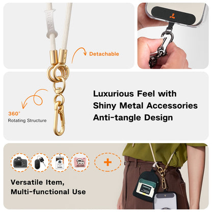 Lanière de téléphone en cuir TORRAS Loopgo, bandoulière réglable avec attache