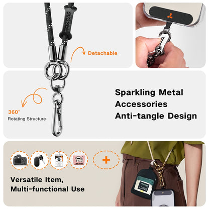 Lanière de téléphone en cuir TORRAS Loopgo, bandoulière réglable avec attache