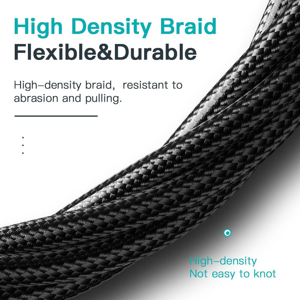 Cable ESSAGER USB-C de 2 m a USB-C de 100 W (5 A) compatible con carga rápida QC 3.0. Cable de transferencia de datos con pantalla LED para portátiles y smartphones.