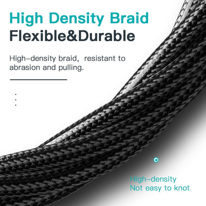 Cable ESSAGER USB-C de 2 m a USB-C de 100 W (5 A) compatible con carga rápida QC 3.0. Cable de transferencia de datos con pantalla LED para portátiles y smartphones.