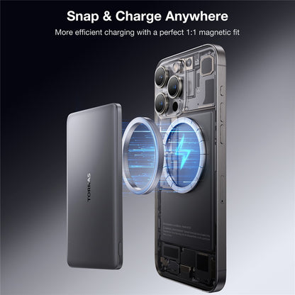TORRAS Minimag 5000mAh Portable Power Bank Compatible with MagSafe Wireless Charger Power Bank