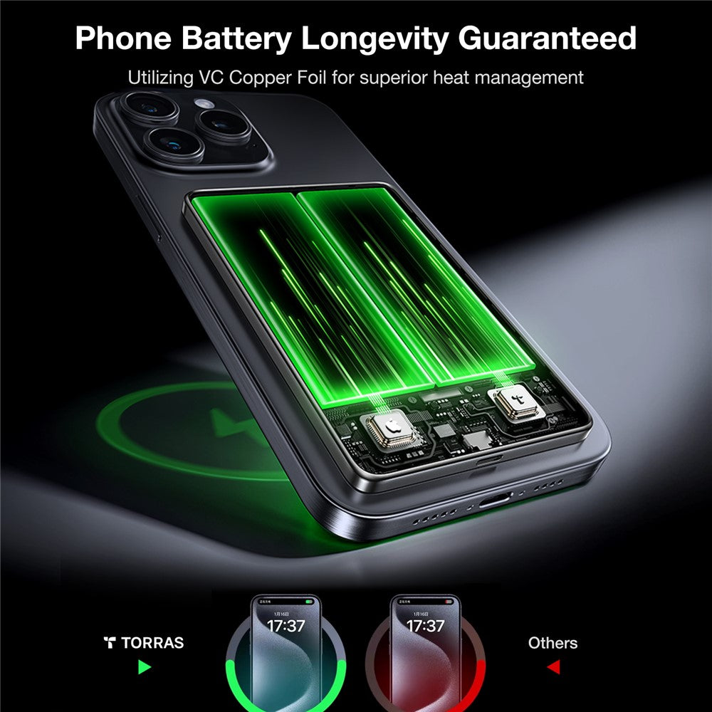 TORRAS Minimag 5000mAh Portable Power Bank Compatible with MagSafe Wireless Charger Power Bank