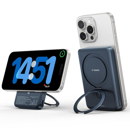 TORRAS Park Power Bank Qi2.0 10000 Mah Compatible with Magsafe Battery Phone Stand Magnetic Power Bank Charger