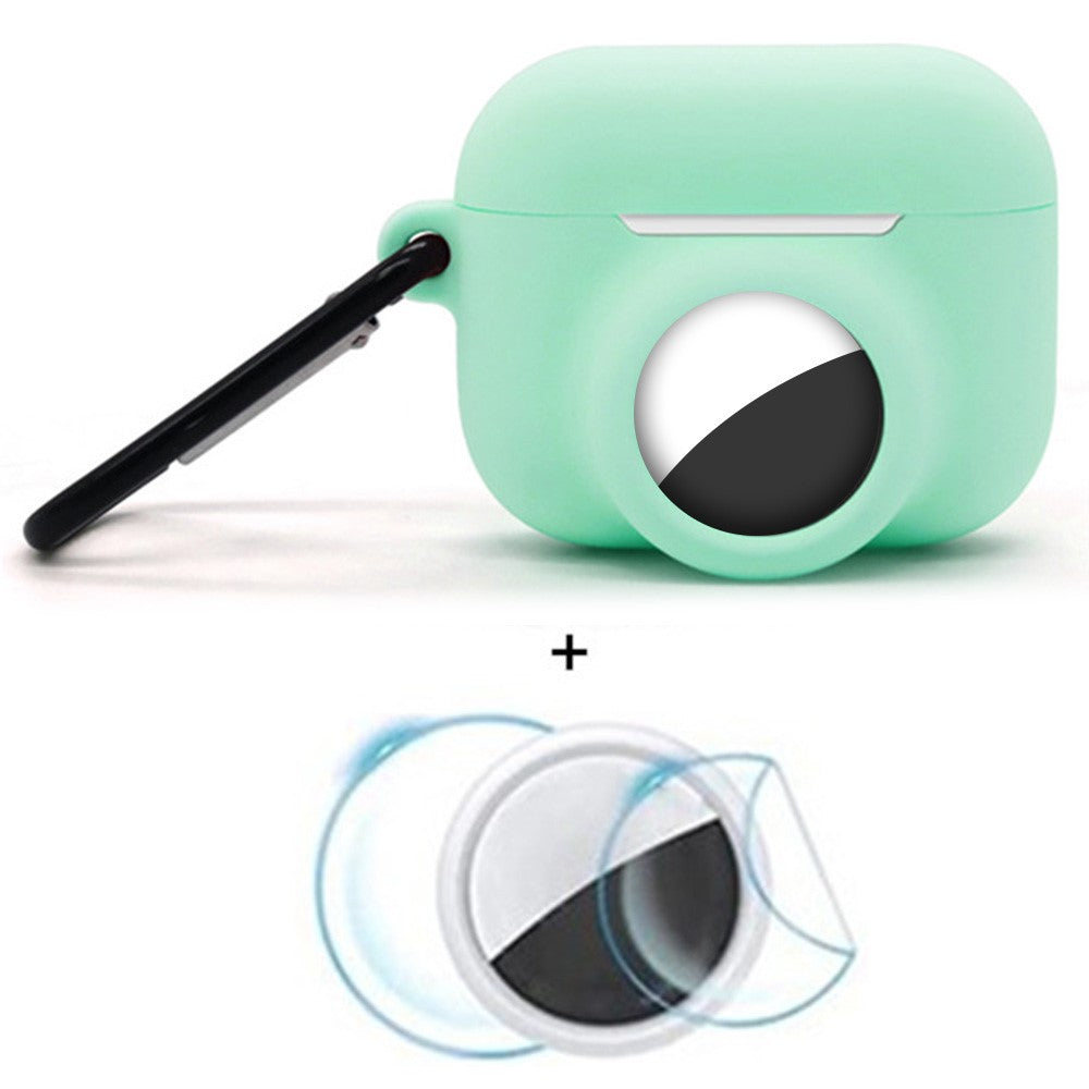 2 in 1 Silicone Cover for AirPods Pro 3 / AirTag Protective Case with Front / Back Screen Protector