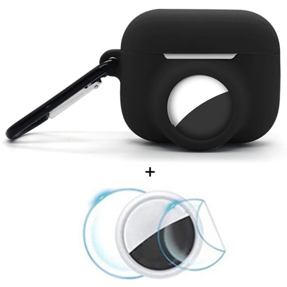 2 in 1 Silicone Cover for AirPods Pro 3 / AirTag Protective Case with Front / Back Screen Protector