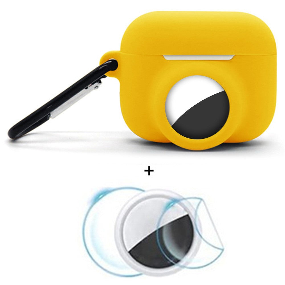 2 in 1 Silicone Cover for AirPods Pro 3 / AirTag Protective Case with Front / Back Screen Protector