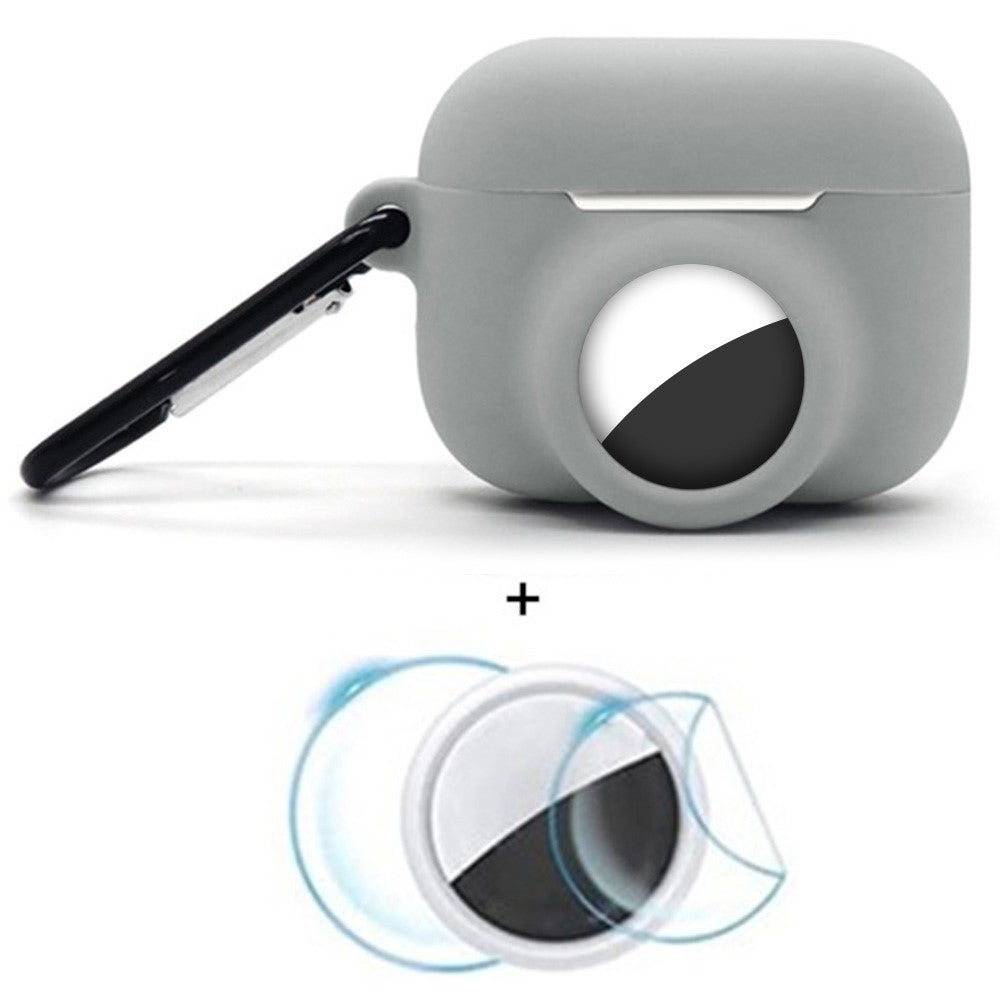 2 in 1 Silicone Cover for AirPods Pro 3 / AirTag Protective Case with Front / Back Screen Protector