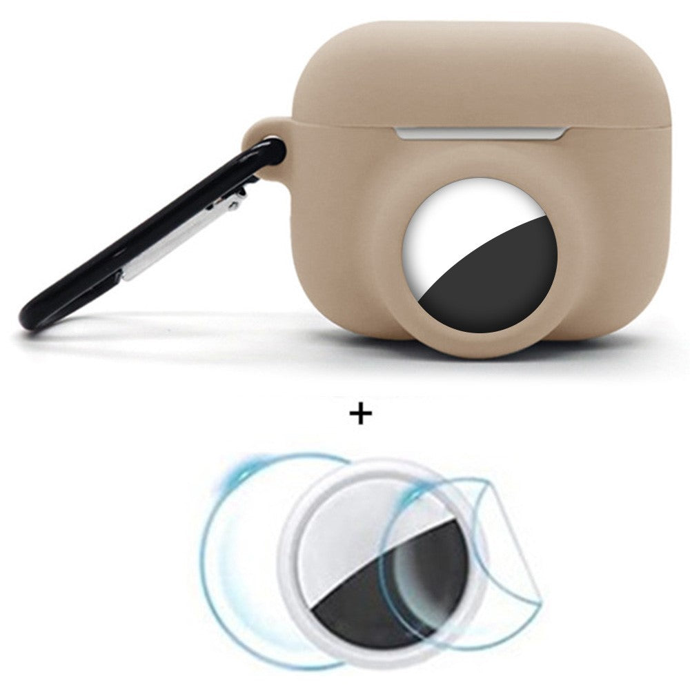 2 in 1 Silicone Cover for AirPods Pro 3 / AirTag Protective Case with Front / Back Screen Protector