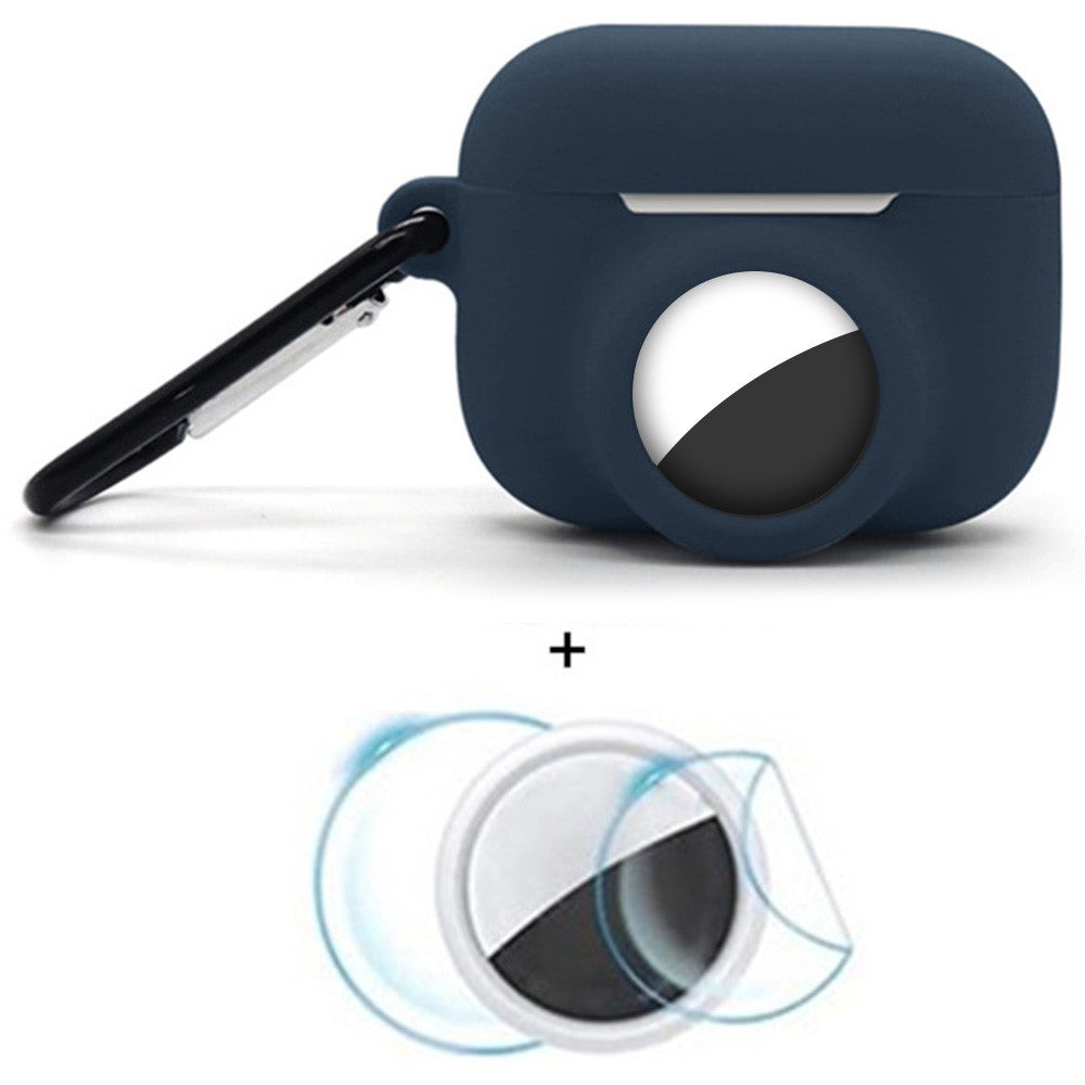 2 in 1 Silicone Cover for AirPods Pro 3 / AirTag Protective Case with Front / Back Screen Protector