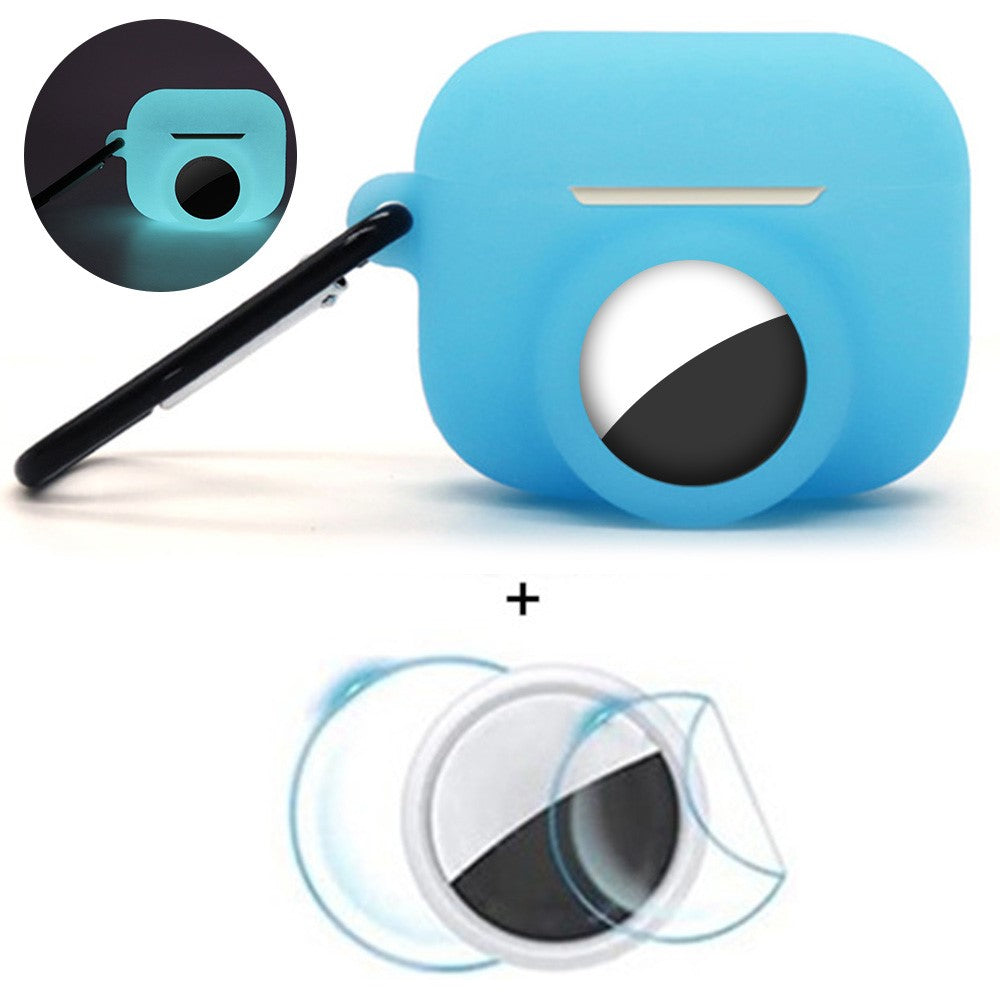 2 in 1 Silicone Cover for AirPods Pro 3 / AirTag Protective Case with Front / Back Screen Protector