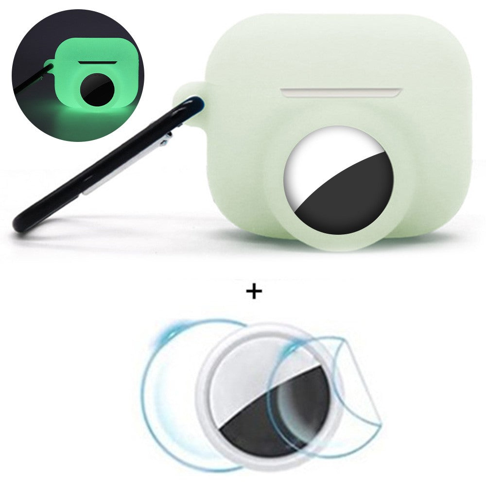 2 in 1 Silicone Cover for AirPods Pro 3 / AirTag Protective Case with Front / Back Screen Protector