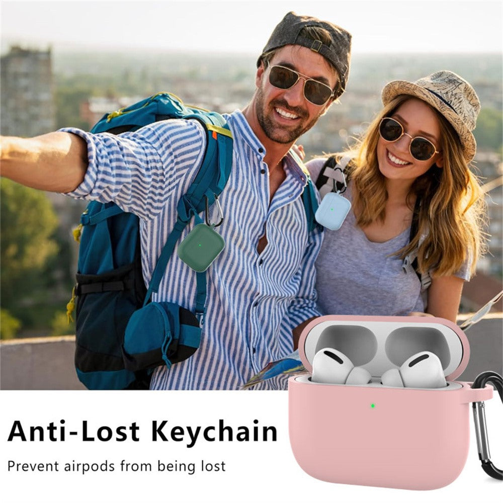 For AirPods Pro 3 Silicone Case Dustproof Protective Cover with Anti Lost Strap and Keychain