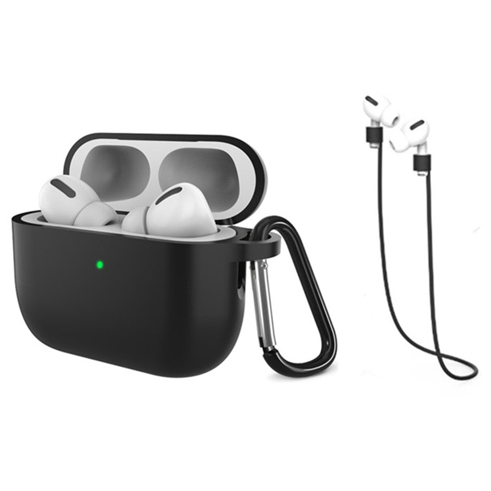 For AirPods Pro 3 Silicone Case Dustproof Protective Cover with Anti Lost Strap and Keychain