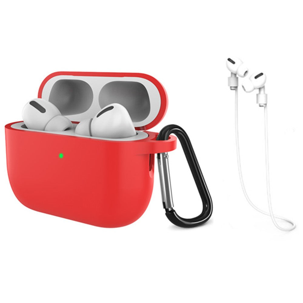 For AirPods Pro 3 Silicone Case Dustproof Protective Cover with Anti Lost Strap and Keychain