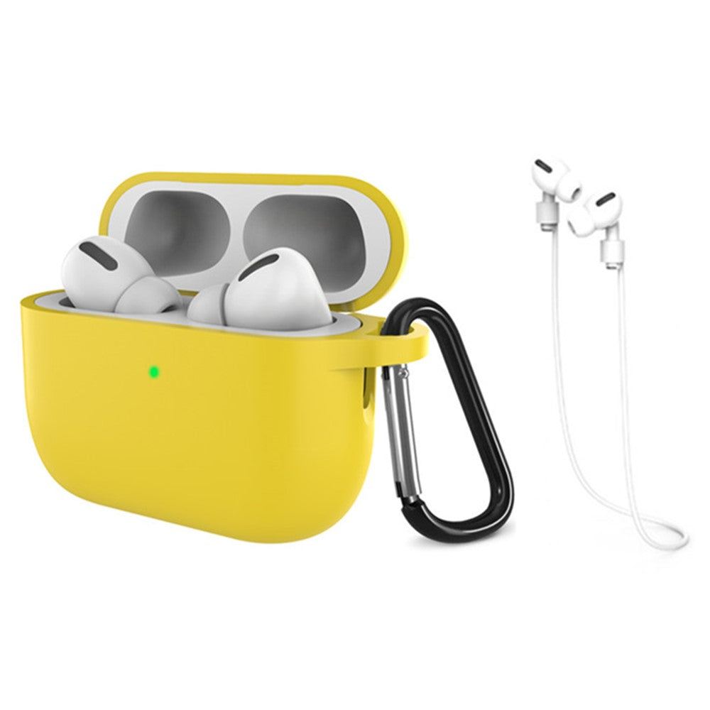 For AirPods Pro 3 Silicone Case Dustproof Protective Cover with Anti Lost Strap and Keychain