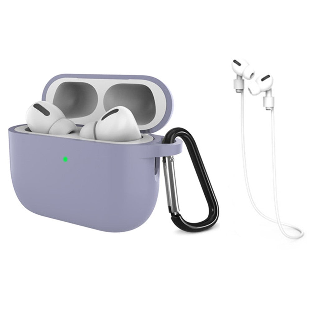 For AirPods Pro 3 Silicone Case Dustproof Protective Cover with Anti Lost Strap and Keychain