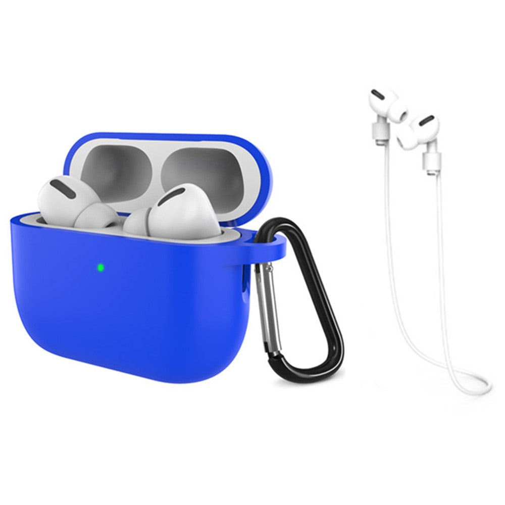 For AirPods Pro 3 Silicone Case Dustproof Protective Cover with Anti Lost Strap and Keychain