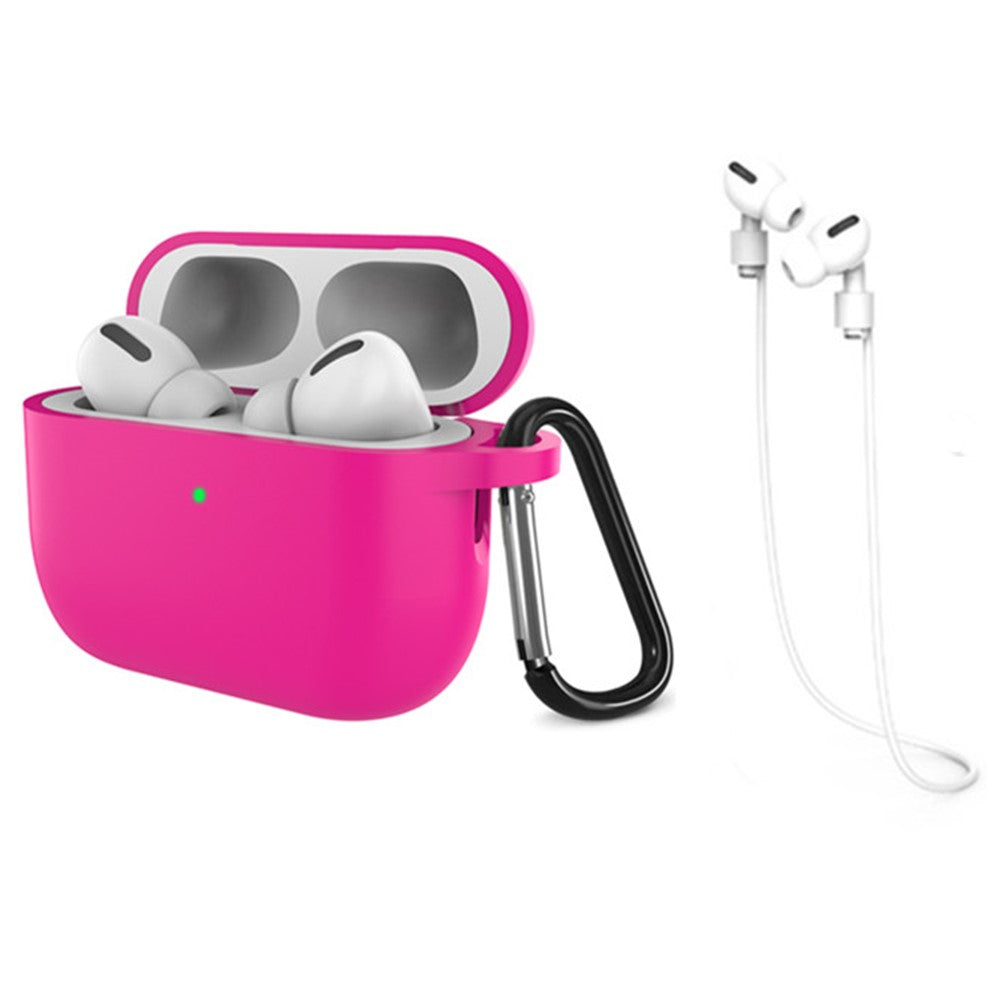 For AirPods Pro 3 Silicone Case Dustproof Protective Cover with Anti Lost Strap and Keychain