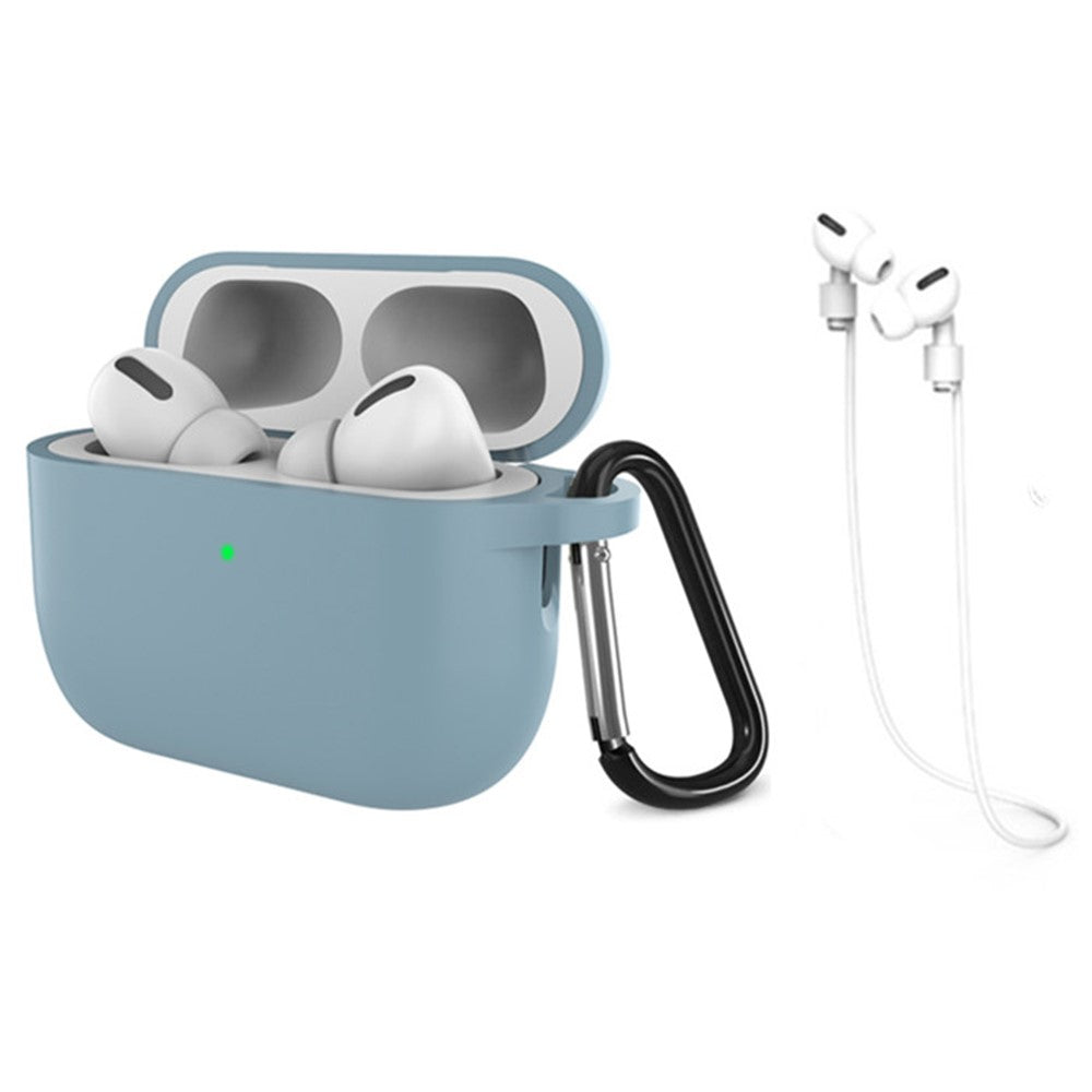 For AirPods Pro 3 Silicone Case Dustproof Protective Cover with Anti Lost Strap and Keychain