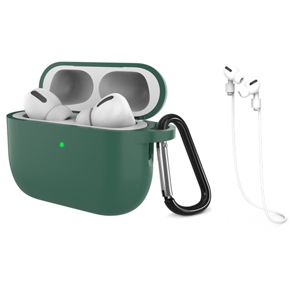 For AirPods Pro 3 Silicone Case Dustproof Protective Cover with Anti Lost Strap and Keychain