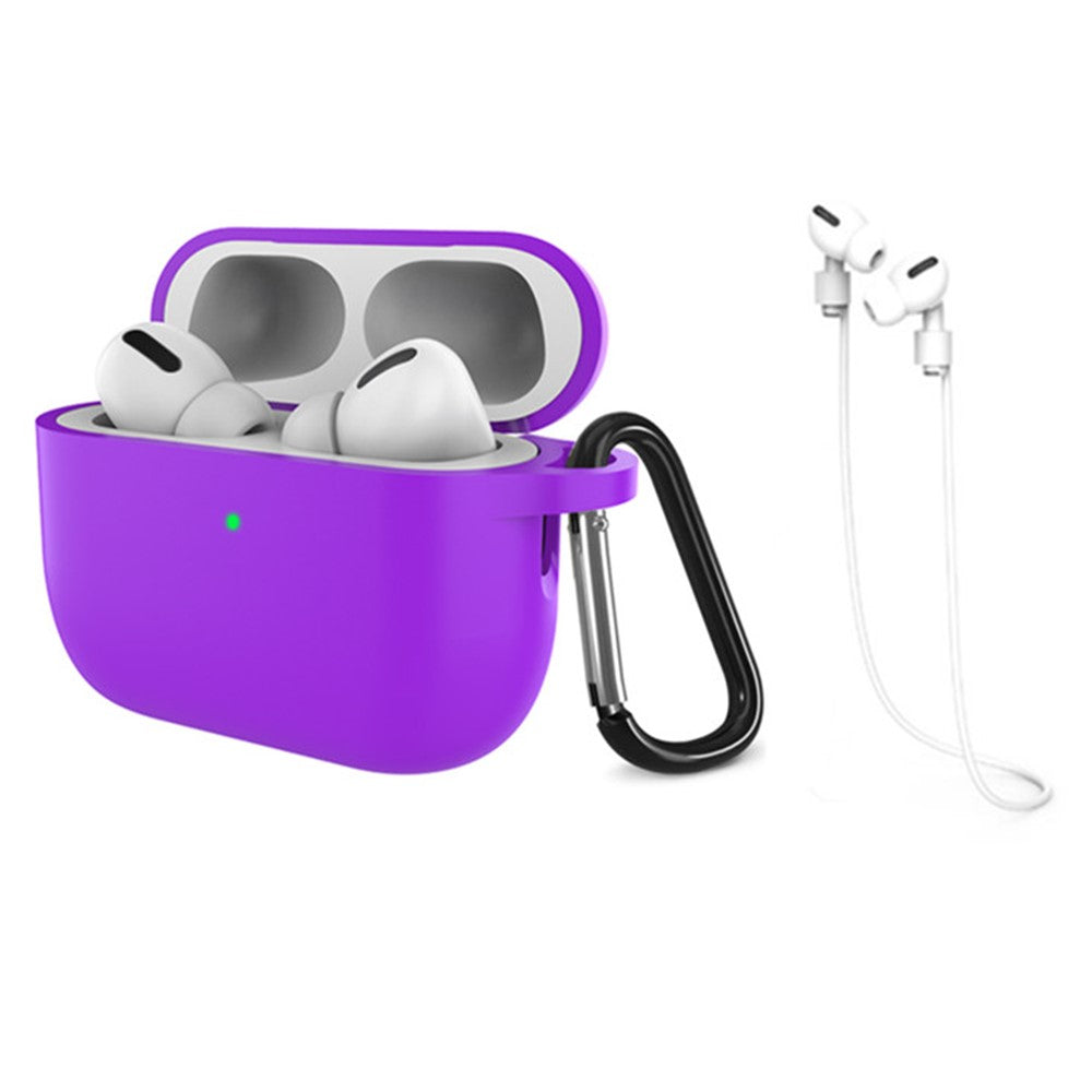 For AirPods Pro 3 Silicone Case Dustproof Protective Cover with Anti Lost Strap and Keychain