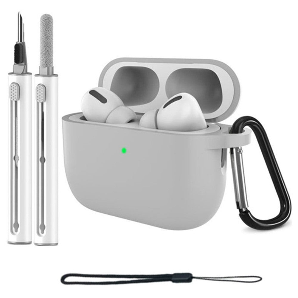 For AirPods Pro 3 Silicone Case Protective Cover Set with Anti-Lost Carabiner / Wrist Strap / Cleaning Pen