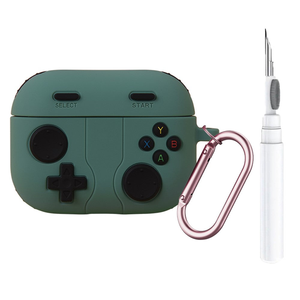 For AirPods Pro 3 Silicone Case Retro Game Console Design Earphone Cover with Cleaning Pen  /  Carabiner