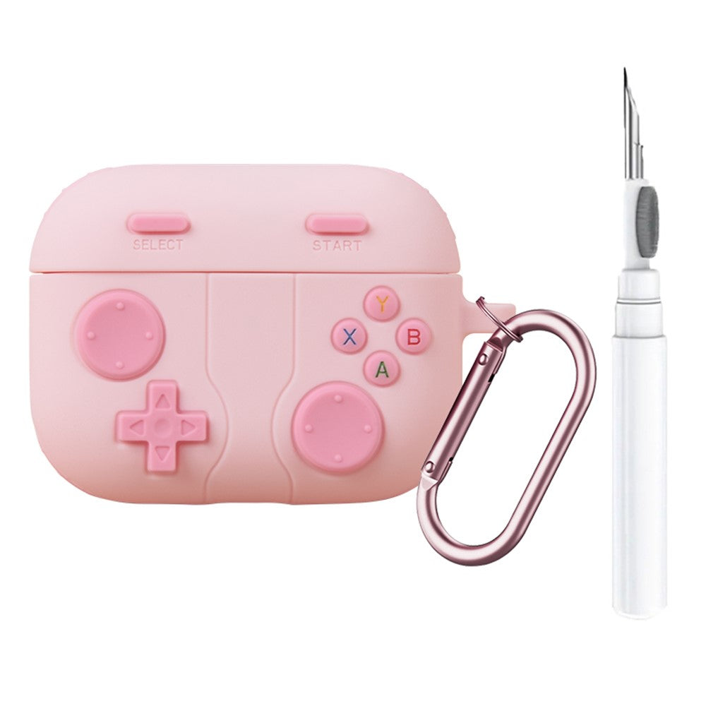 For AirPods Pro 3 Silicone Case Retro Game Console Design Earphone Cover with Cleaning Pen  /  Carabiner