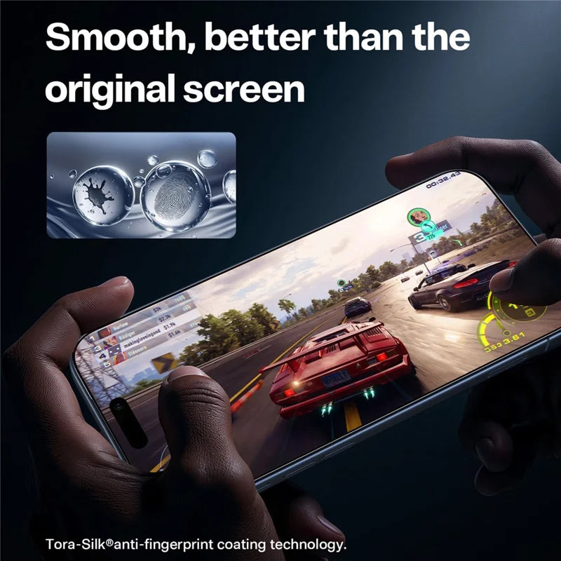 Protection d’écran en verre trempé TORRAS Glass GO pour iPhone 17 , 16 et 15 versions– Verre trempé HD avec outil de dépoussiérage automatique