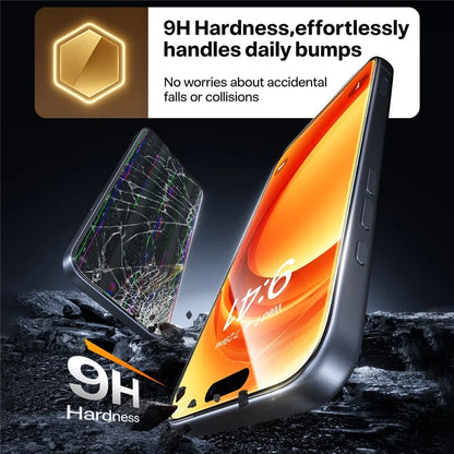 Protection d’écran en verre trempé TORRAS Glass GO pour iPhone 17 , 16 et 15 versions– Verre trempé HD avec outil de dépoussiérage automatique