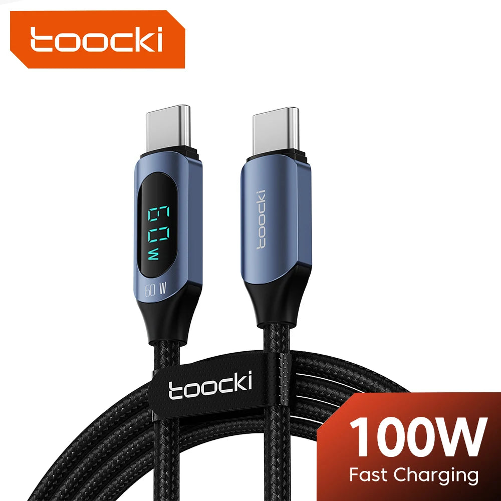 Câble USB C Toocki 100W pour Samsung (5A), avec Affichage Numérique LED
