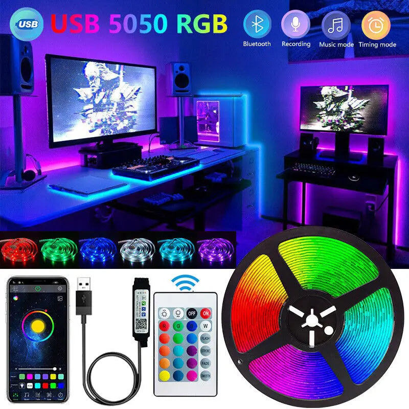 Bluetooth LED Strip Lights Smart SMD 5050 APP Remote Control Flexible